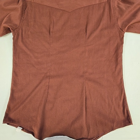 Vintage Western Pearl Snap Shirt Mens Size Large Macys Single Needle Burgundy - Picture 10 of 12